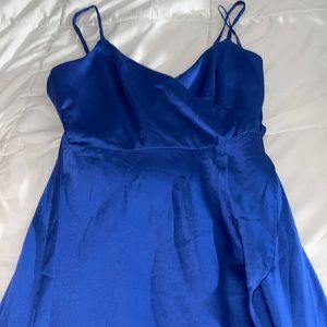 Blue open leg dress